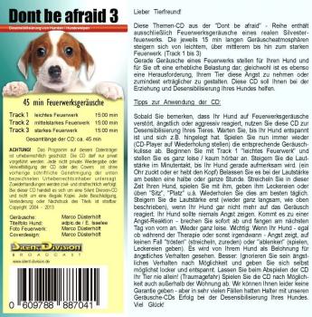 CD Dont be afraid 3 Fireworks - Desensibilisierung von Hunden, Hundewelpen, Katzen, Pferden - 45 min Feuerwerk
